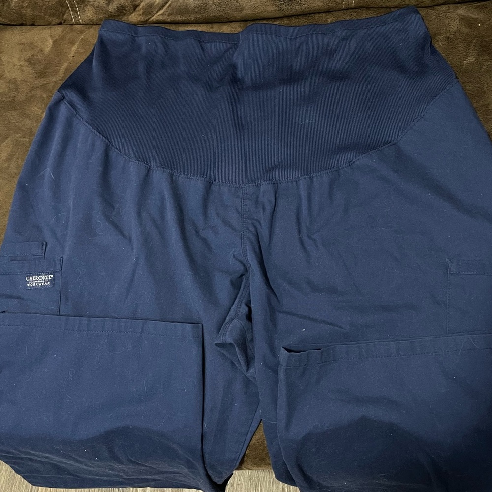 Cherokee workwear maternity scrubs navy